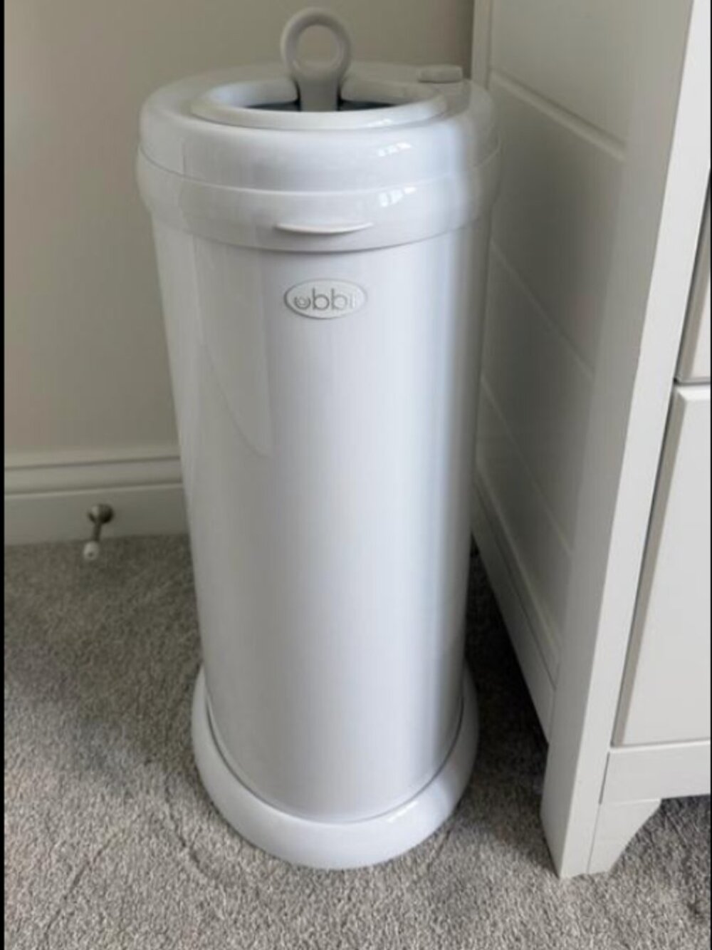 Ubbi stainless steel diaper pail (white) - new in box